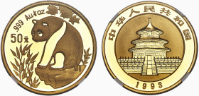 China 1993
CHINA Volksrepublik 50 Yuan 1993. Panda. 15,55 g Feingold. Fb. B5, K./M. A614. GOLD. Nur 2.500 Exemplare geprägt. NGC MS 69 Cert.No. 36067...