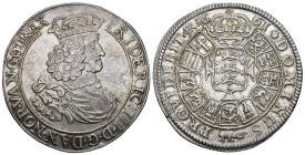Dänemark 1661
DÄNEMARK König Frederik III., 1648-1670. Speciedaler 1661, Kopenhagen. 28,79 g. Münzmeister Heinrich Köhler. Stempelschneider Matthias ...