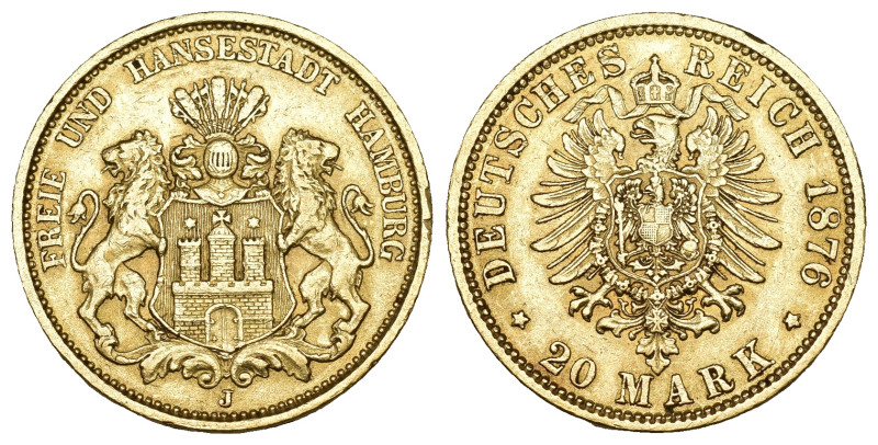 Hamburg 1876
DEUTSCHLAND Freie und Hansestadt.J. 210 20 Mark 1876. Gold 7.98g V...