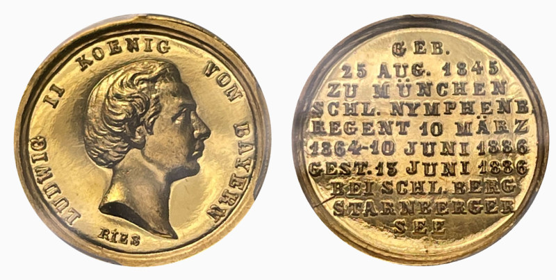 Bayern 1886
DEUTSCHLAND Bayern Goldmedaille Ludwig II König von Bayern s.selten...