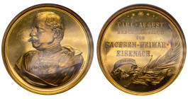 Sachsen Weimar Eisenach 1894
SACHSEN. SACHSEN-WEIMAR-EISENACH, GROSSHERZOGTUM. Carl Alexander, 1853-1901 Goldmedaille 1894, von W. Mayer, auf den Tod...