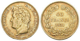 Frankreich 1831 A
FRANKREICH. Königreich und Republik. Louis Philippe I. 1830-1848. 40 Francs 1831 A, Paris. Mit Stern auf der Rückseite. 12.90 g. Ga...