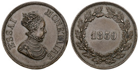 Frankreich 1839 ESSAI
FRANKREICH . Louis Philippe, 1830-1848. Bronzene Probemünze für 10 Centimes (Module de 10 Centimes) 1839, unsigniert, 14,76 g. ...