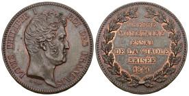 Frankreich 1840 ESSAI
FRANKREICH Louis-Philippe (1830-1848). AE Essai 5 Francs 1840 (37 mm, 22.22 g), by Thonnelier. Maz. 1155. fast FDC