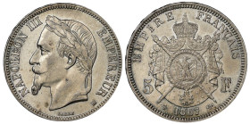 Frankreich 1867 BB 
FRANKREICH Napoléon III, 1852-1870. 5 Francs 1867 BB, Straßburg. Dav. 96, Gadoury 739, Mazard 1495. Feine Tönung, NGC AU Detail m...