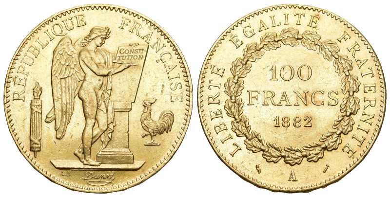 Frankreich 1882 A 
FRANKREICH 3. Republik, 1870-1940. 100 Francs 1882 A, Paris....