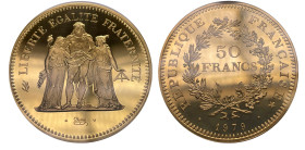 Frankreich 1879
FRANKREICH. Königreich und Republik. 5. Republik, seit 1959. 50 Francs 1979, Paris. Herkules. Piéfort in Gold. 102.60 g. Gadoury 223....