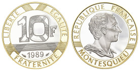 Frankreich 1989
FRANKREICH Fünfte Republik seit 1958 10 Francs (Bimetall: GOLD, PALLADIUM und SILBER) 1988. Genie de la Bastille. Gad. 827, Fr. 607,P...