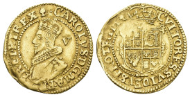 Great Britain 1626/27 
GREAT BRITAIN. Charles I I, 1625-1649. Gold crown of 5 shillings n. d. (1626-1627), Tower Mint. Group B. Second bust. Mintmark...