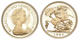 Great Britain 1980
GREAT BRITAIN 1980 1/2 Sovereign Gold 3.99g KM 922 Proof