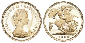 Great Britain 1980
GREAR BRITAIN 1980 1/2 Sovereign Gold 3.99g KM 922 Proof