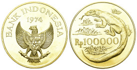 Indonesien 1974 
INDONESIEN 100000 Rupees, 1974. WWF. Komodo Dragon 33,70g KM 41. Friedberg 6 Nur 1369 Exemplare geprägt / Only 1'369 pieces struck F...