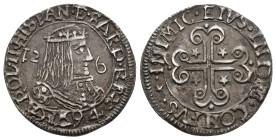 Sardinien 1694
ITALIEN. Sardegna (Regno). Carlo II, 1665-1700. 2 1/2 Reali 1694 (Silber, 23 mm, 6,11 g, 11 h), Cagliari. CAROL II HISPAN ET SARD REX ...