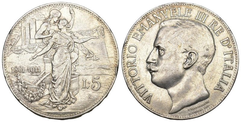 Italien 1911
ITALIEN. Königreich. Vittorio Emanuele III. 1900-1946. 5 Lire 1911...