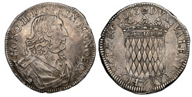 Monaco 1653
MONACO Honoré II., 1604-1662. Ecu 1653. 27,15 g. Geharnischtes Brustbild r. mit umgelegtem Mantel und Band des Malteserordens//Gekröntes ...