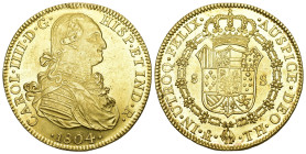 Mexiko 1804
KOLUMBIEN. Fernando VII. 1808-1824. 8 Escudos 1820 F.M, Popayan. Münzzeichen P.N. Assayer: Francisco und Manuel Maria Quijano. Brustbild ...