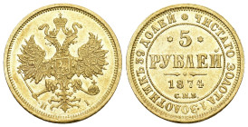 Russland 1874
RUSSLAND, Alexander II., 1855-1881, 5 Rubel 1874 HI, St. Petersburg. GOLD Frbg.163, KM Y.B26 bis unzirkuliert