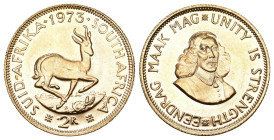 Süd Afrika 1973
SÜD AFRIKA 1973 2 Rand Gold 7.98g KM 64 Proof