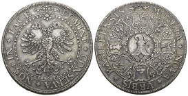 Basel um 1640
BASEL Stadt und Kanton. Doppeltaler o. J. (um 1640), Basel. Im Zentrum Baselstab in rundem Schild, umgeben von acht Vogteiwappen in ges...