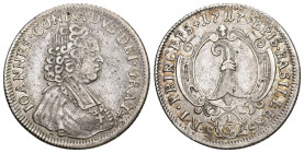 Basel 1717
BASEL, BISTUM. Johann Konrad II. von Reinach-Hirzbach, 1705-1737. Vierteltaler 1717, Pruntrut. IOANNES CONRADVS DEI GRAT. Brustbild rechts...