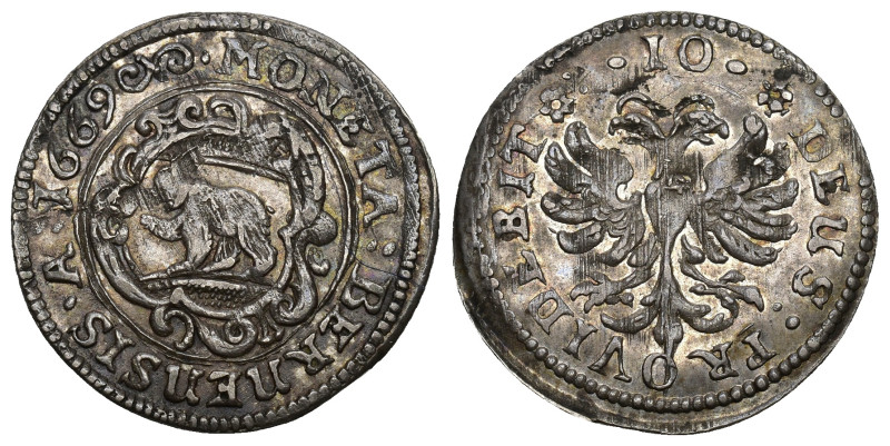 Bern 1669
BERN 1669 10 Kreuzer in Silber 2.4g HMZ 2-169f sehr selten bis unzirk...