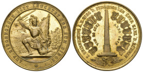 Murten 1876
FRIBOURG 1876 Murten 400 Jahre Schlacht Medaille in Bronce vergoldet 47mm vorzüglich bis unzirkuliert