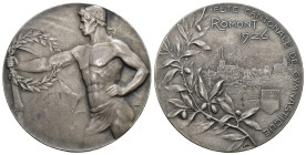 Romont 1926
FRIBOURG Romont 1926 Fete Cantonal de Gynastique Silber 40mm 24.2g bis unzirkuliert