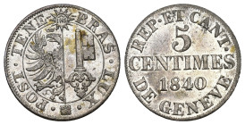 Genf 1840
GENF 5 Centimes 1840, Genf. Divo/Tobler 285, HMZ 2-367a. 1.99 g. FDC