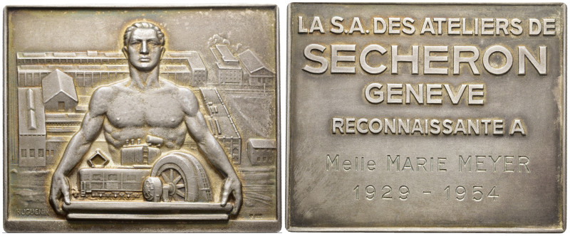 Genf 1954
GENF 1954 Atelier de Secheron Verdienstplakette Silber 59x71mm 143.5g...