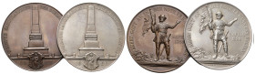Glarus 1888
GLARUS Silbermedaille und Bronce 1888. Auf die 500-Jahrfeier der Schlacht bei Näfels. Stempel von E. Durussel. 39.77 g. Schweizer Medaill...