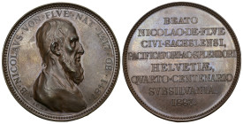 Niklaus von der Flüe 1887
OBWALDEN Niklaus von der Flüe 1887 400 Todestag 45mm Medaille in Bronce fast FDC