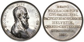 Niklaus von der Flüe 1887
OBWALDEN Niklaus von der Flüe 1887 400 Todestag 45mm Medaille in Silber 36g fast FDC