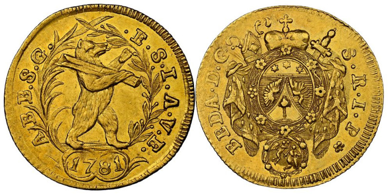 St.Gallen 1781
ST.GALLEN Abtei. Beda Angehrn von Hagenwil, 1767-1796 Dukat 1781...