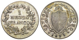 Tessin 1835
TESSIN 1/2 Franken 1835, Bern. D./T. 216. Selten, besonders in dieser Erhaltung vorzüglich