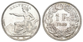 Schweiz 1851
SCHWEIZ. Eidgenossenschaft. 1 Franken 1850 A, Paris. Divo 13. HMZ 2-1203. Fast FDC