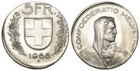 Schweiz 1968 Abart 
SCHWEIZ. Eidgenossenschaft 5 Franken 1968 auf zwei Franken Rondelle Cu-Ni bis unzirkuliert