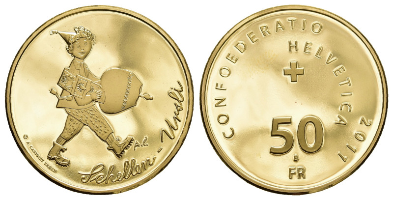 Schweiz 2011
SCHWEIZ. Eidgenossenschaft 50 Franken 2011. Gold 11g Schellen Ursl...