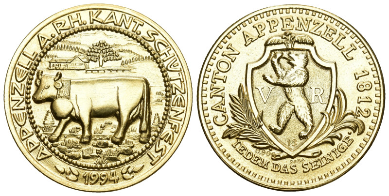 Appenzell 1994
APPENZELL Goldmedaille 1994 Kantonalschützenfest Gold 25.74g sel...