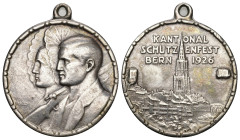 Bern 1926
BERN Silbermedaille 1926. Bern. Kantonalschützenfest. Richter (Schützenmedaillen) 310b. Selten vorzüglich bis unzirkuliert
