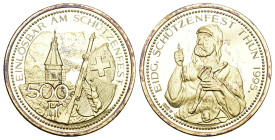 Thun 1895
BERN 500 Franken 1995. Thun. Eidgenössisches Schützenfest. 12.99 g. Häberling 50. Selten. Nur 400 Exemplare geprägt / Rare. Only 400 pieces...