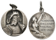 Roggliwil 1928
LUZERN Silbermedaille 1928 Feldschützengesellschaft Silber 8.36g 24.9mm Ri-Fehlt bis unzirkuliert