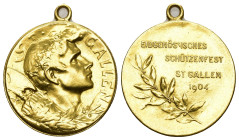 St. Gallen 1904
ST.GALLEN Goldmedaille 1904. St. Gallen. Eidgenössisches Schützenfest. 11.11 g. Richter (Schützenmedaillen) 1174a. Marktverfügbarkeit...
