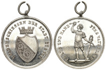 Zürich O.J 
ZÜRICH Silbermedaille mit Fassung o.J. (1852-1895). Knabenschiessen der Stadt Zürich. 12.02 g. Richter 1935a. Fast FDC.