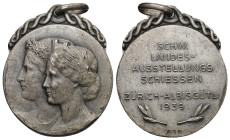 Albisgütli 1939
ZÜRICH Silbermedaille 1939. Zürich-Albisgütli. Schweizerisches Landesausstellungsschiessen. 13.55 g. Richter (Schützenmedaillen) 1877...