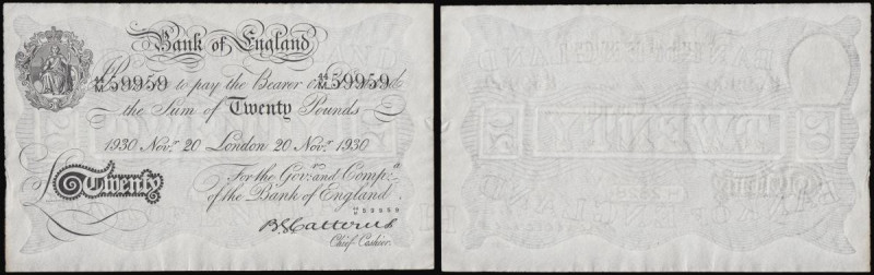 Twenty pounds Peppiatt German WW2 Bernhard forgery dated 20 Nov.1930 serial 44/M...