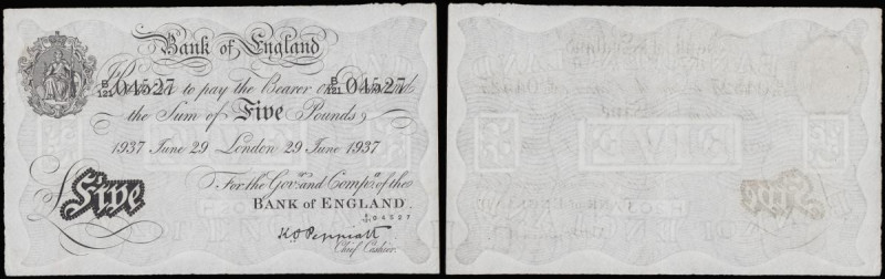 Five Pounds Peppiatt B241 Operation Bernhard German forgery dated 29th June 1937...