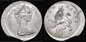 Mint Error - Mis-Strike Decimal Ten Pence 1969 an off-centre strike with around 3mm plain border to the left of the coin from 6 to 12 o'clock, also wi...