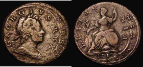 Mint Error - Mis-Strike Halfpenny 1718 Peck 774 double struck, the strikings around 3mm apart, the reverse showing a partial second date, both obverse...