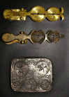Sovereign balance weights in brass (2) 97mm length, for weighing Sovereigns and Half Sovereigns, one by Bourn, (John Bourn, Birmingham Brassfounder 18...