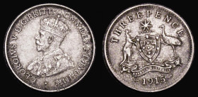 Australia Threepence 1915 KM#24 VF and with a pleasing grey tone, one of the key dates in the series
Estimate: GBP 80 - 120